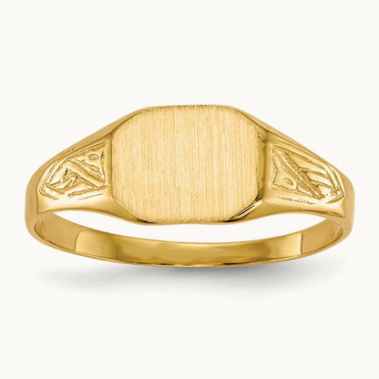 8.5x7. Open Back Signet Ring, 0mm, 14K