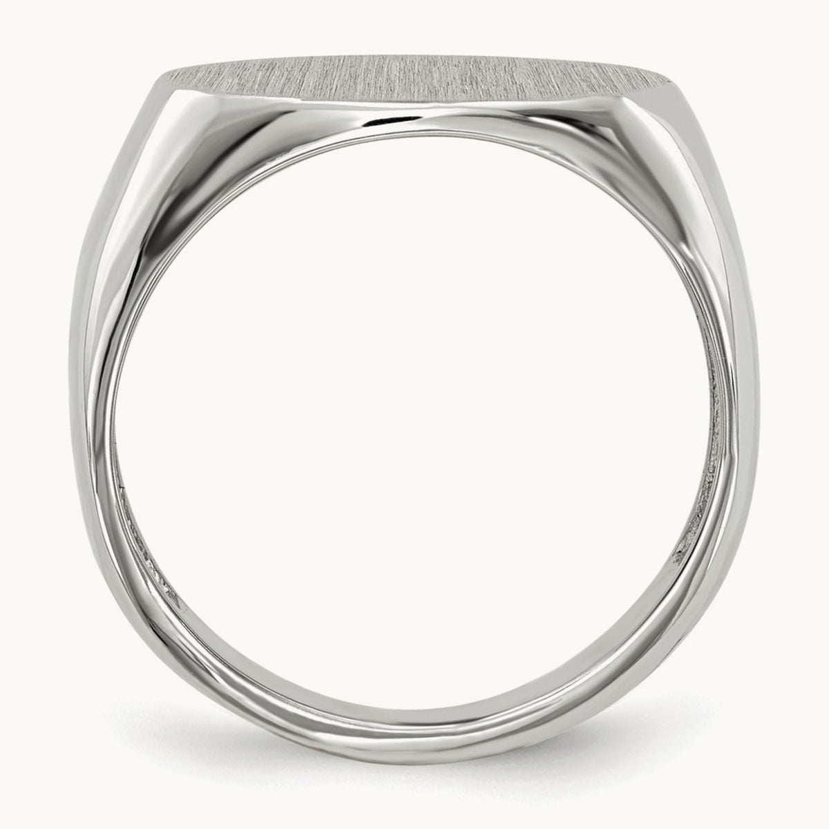 15.0x9. Open Back Signet Ring, 5mm, 14K White Gold