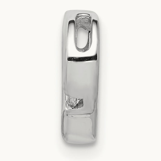 Diamond Heart Chain Slide — 14K White Gold