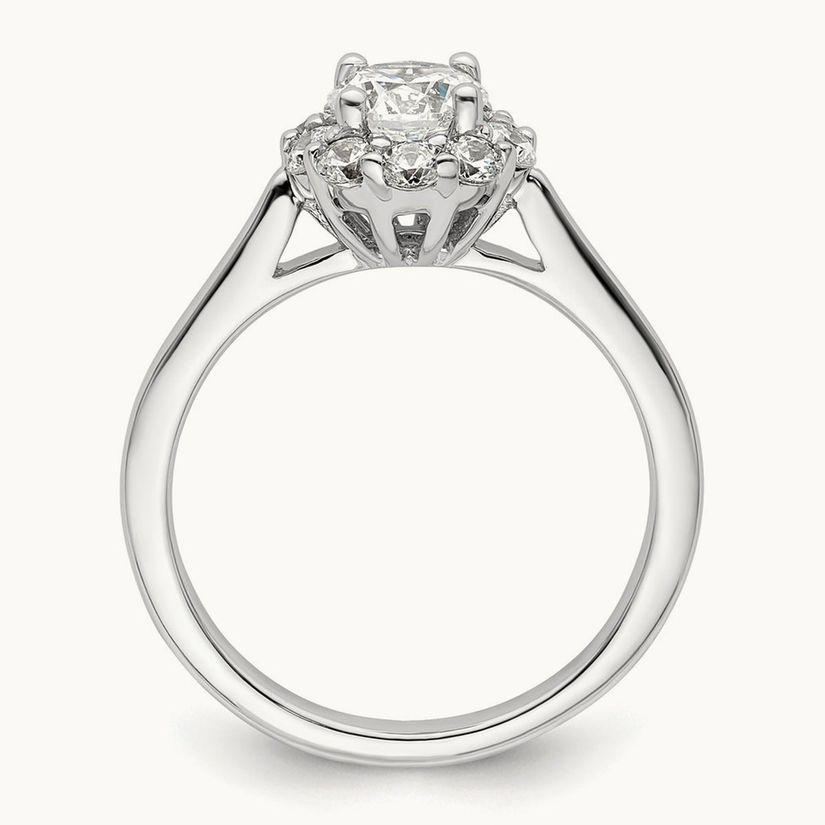 Round Halo Semi-Mount Engagement Ring — 2/5 ct, 7