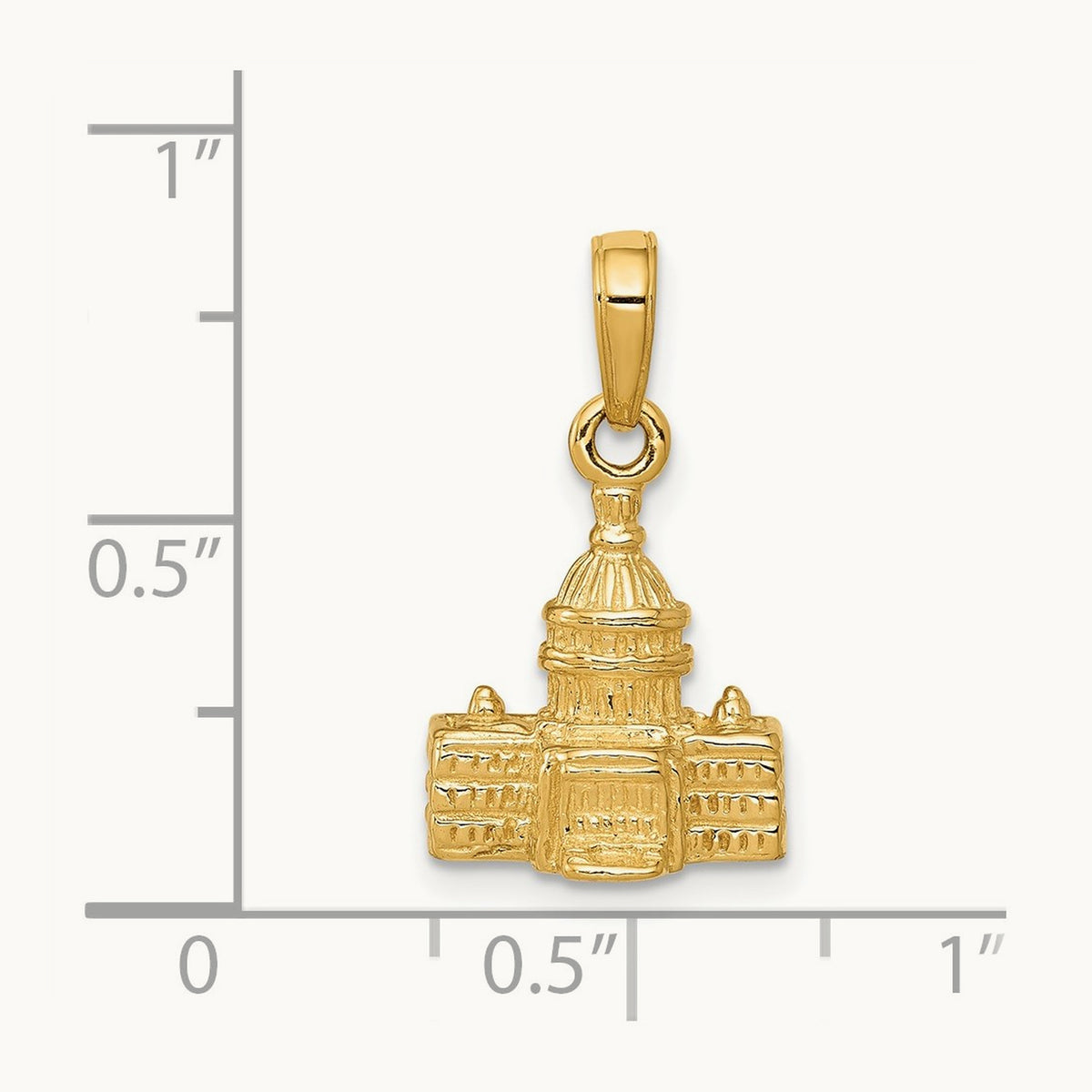 3D Washington D.C. Capital Building Pendant, 14K
