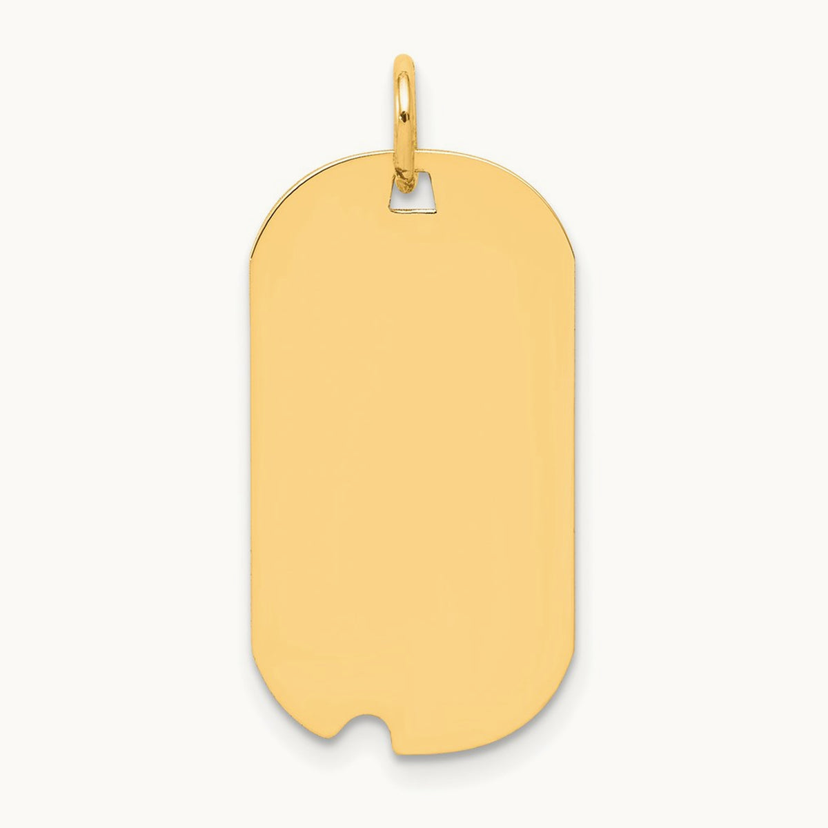 Plain .013 Gauge Engravable Dog Tag with Notch Disc Charm — 28mm