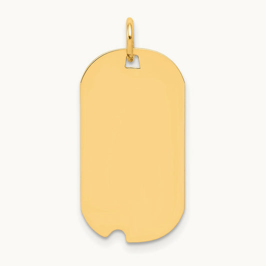 Plain .035 Gauge Engravable Dog Tag with Notch Disc Charm — 28mm
