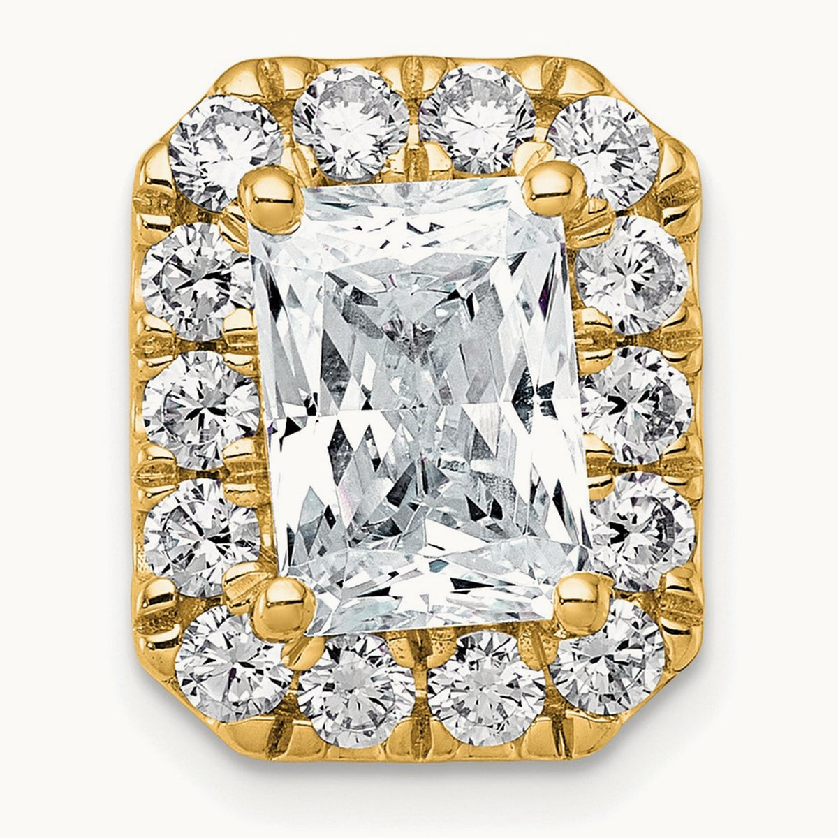Radiant Halo Chain Slide, 0.25-5.50 ct tw Lab-Grown Diamond — 3 1/2 ct, 14K Yellow Gold