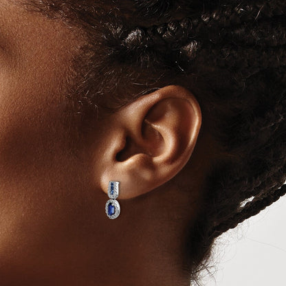 Diamond and Sapphire Post Earrings — photo set