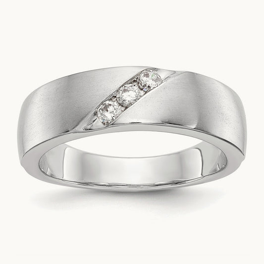 Diamond Men's Band, 14K White Gold