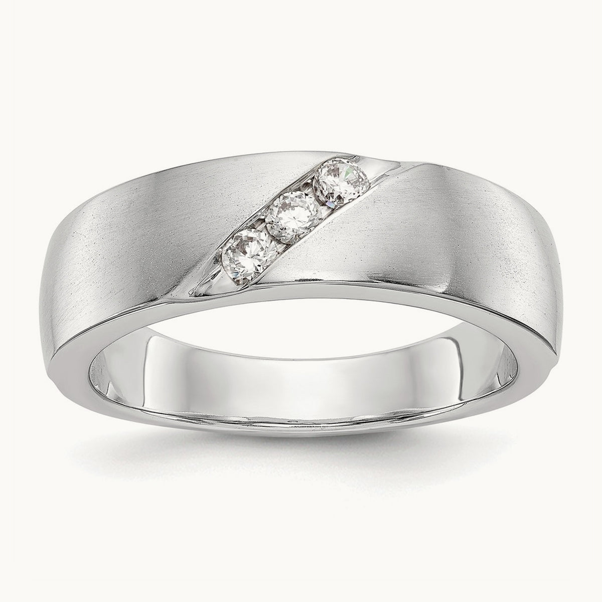 Diamond Men's Band, 14K White Gold