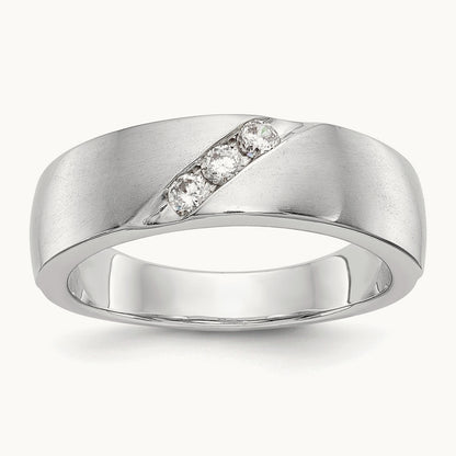 Diamond Men's Band, 14K White Gold