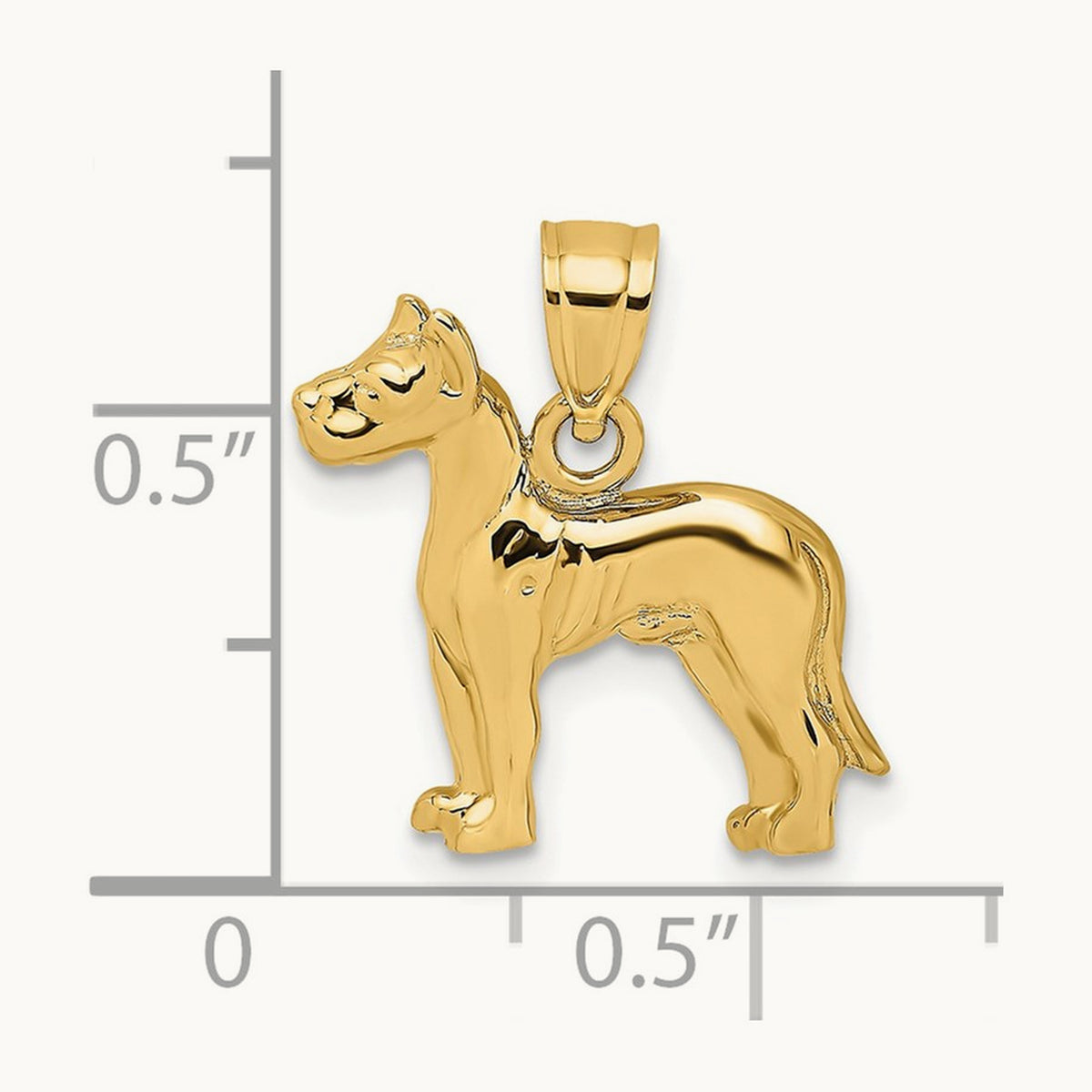 Great Dane Dog Charm, 14K
