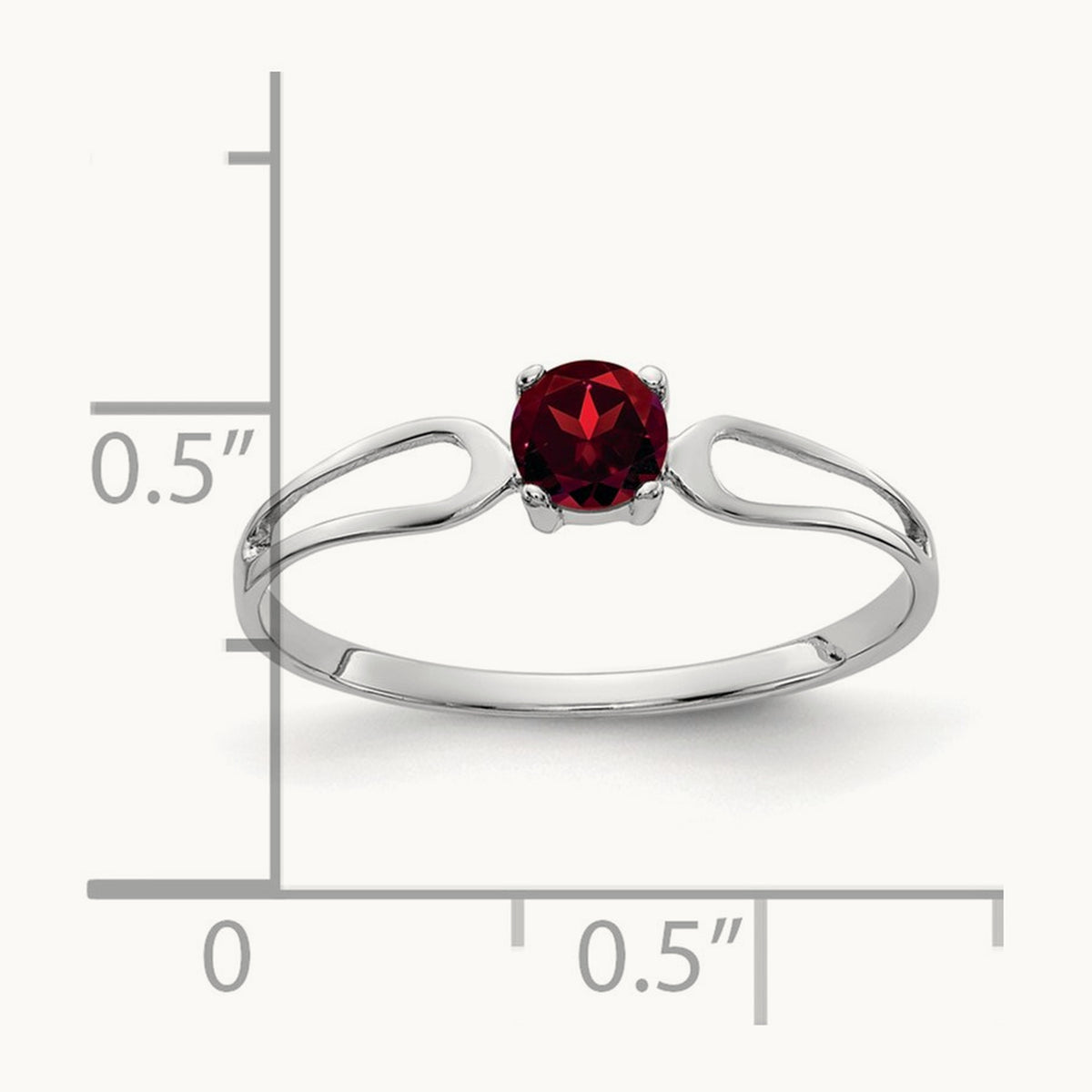 Garnet Ring — 14K White Gold, 6