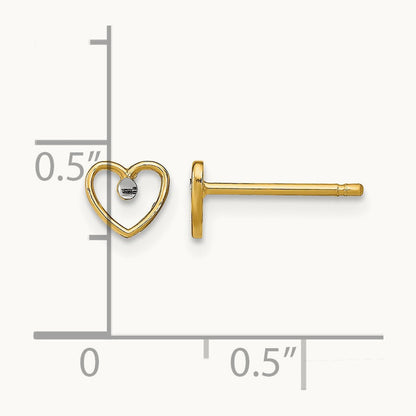 w/ D/C Heart Post Earrings — 5mm