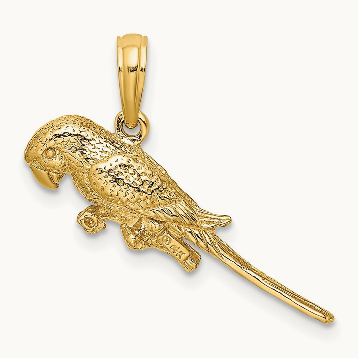 3-D Parrot Charm, 14K