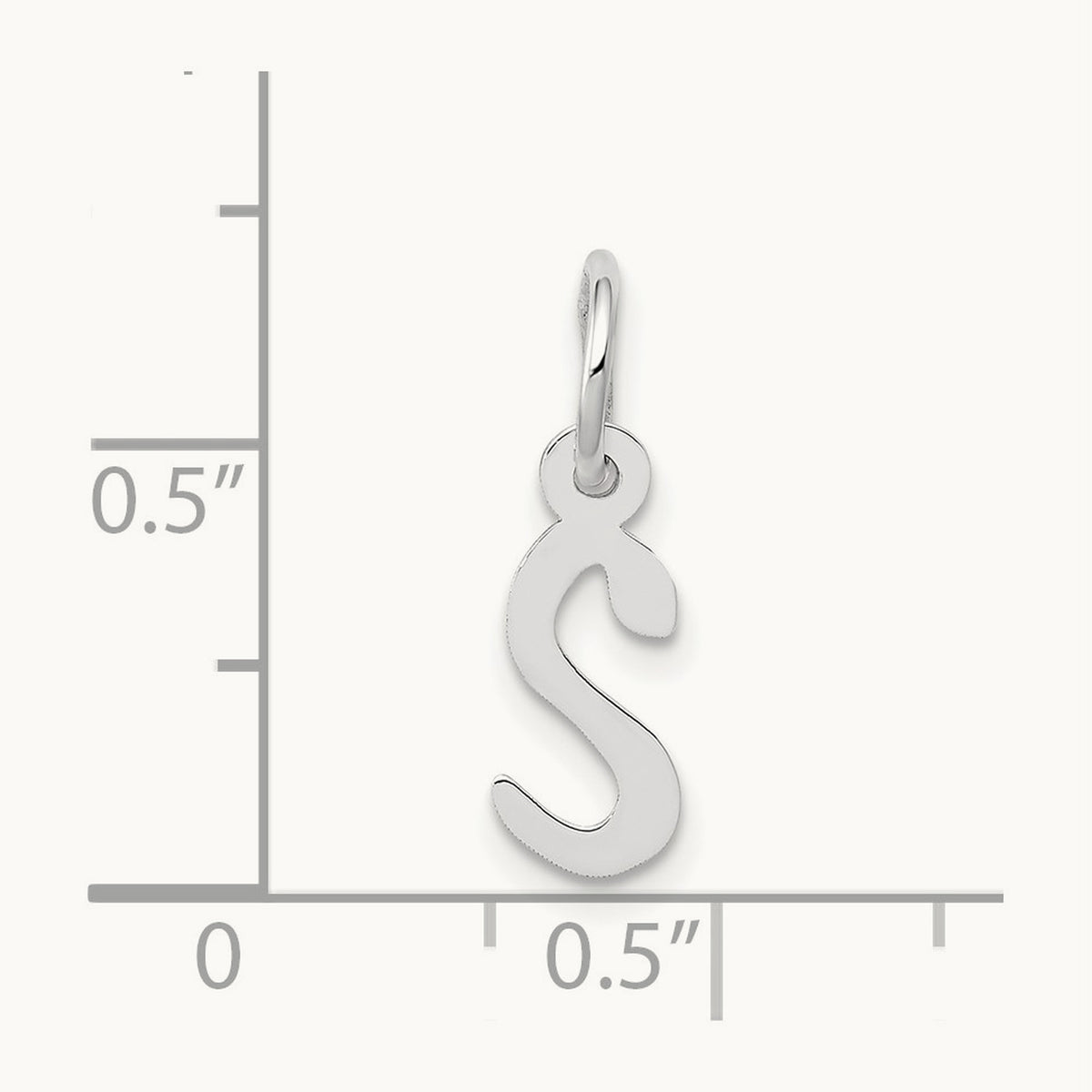 Small Slanted Block Initial Charm — 14K White Gold, S