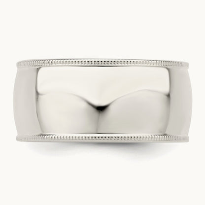 Comfort Fit Half Round Milgrain Band — photo set