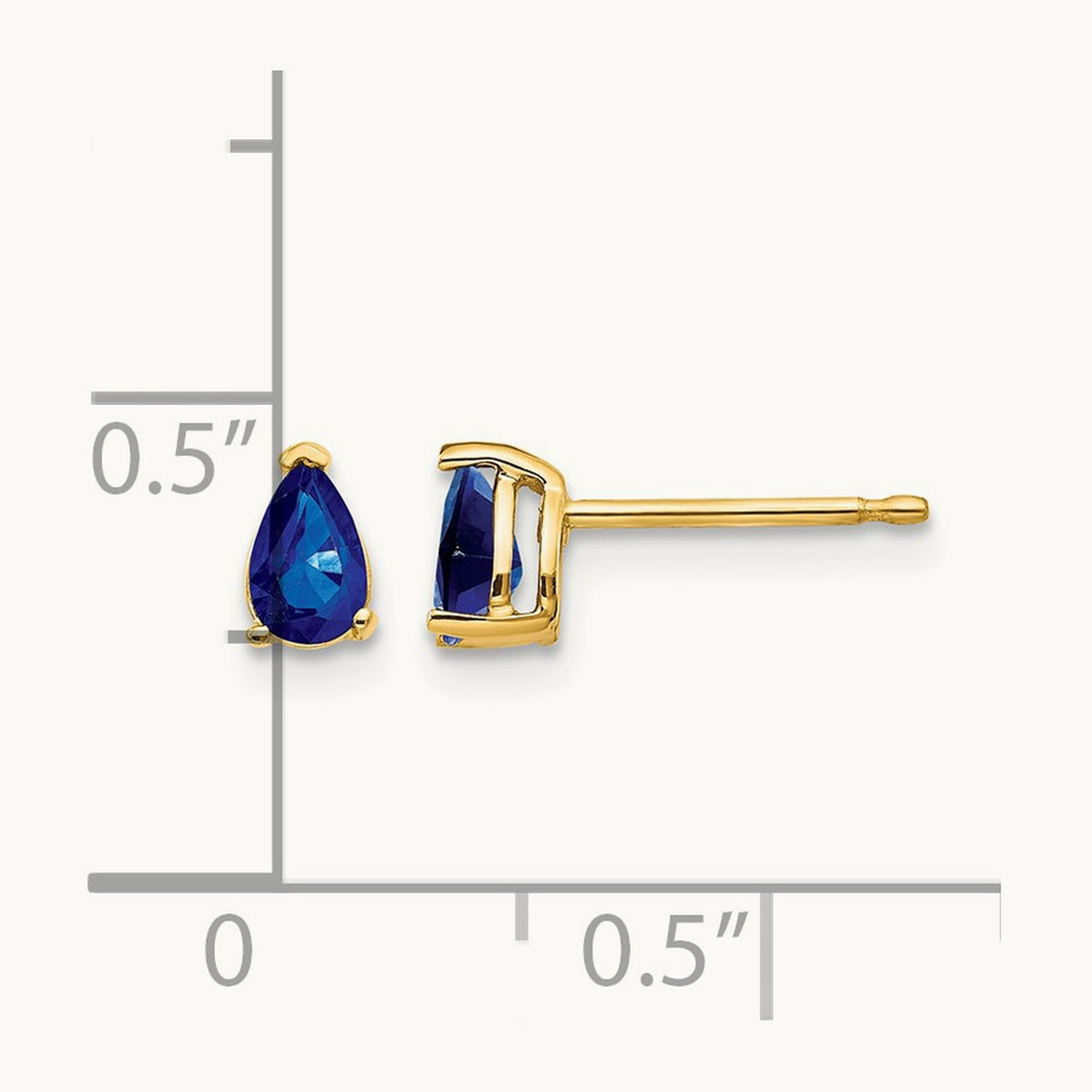 Sapphire Post Earrings, 14K