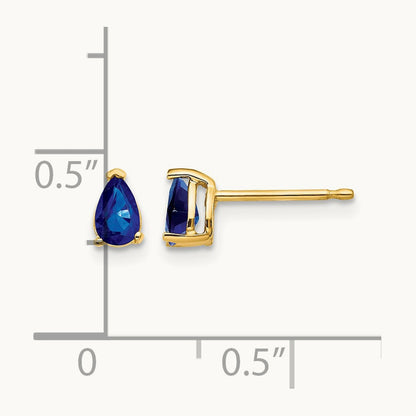 Sapphire Post Earrings, 14K