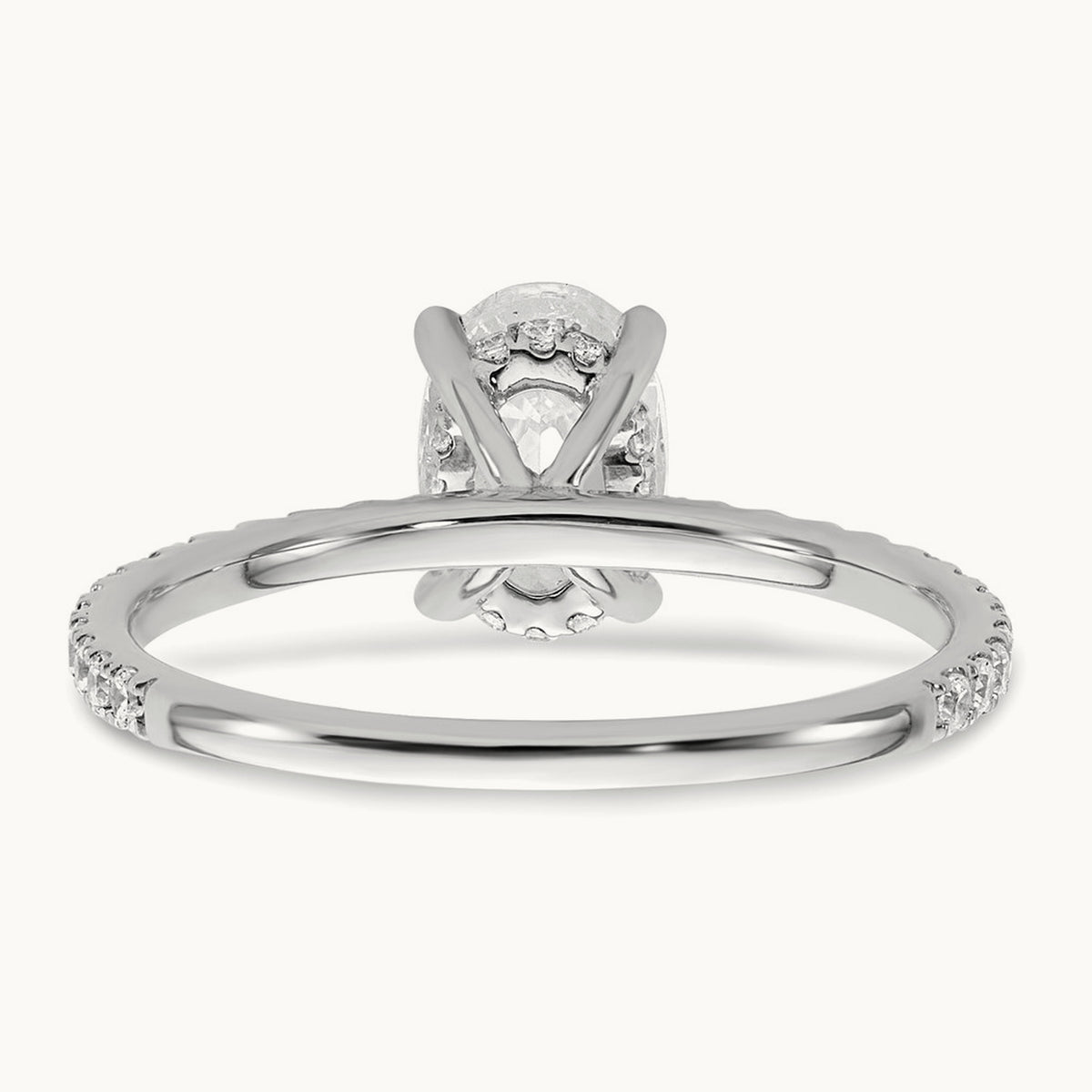 Oval Solitaire Engagement Ring, 1.25-4.50 ct tw Lab-Grown Diamond — 14K White Gold, 7
