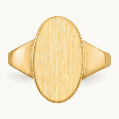 9.0x14. Closed Back Signet Ring, 5mm, 14K