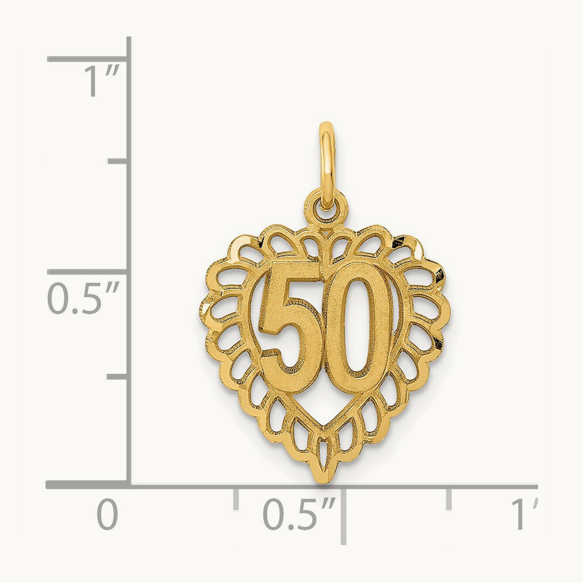 50 in Heart Charm, 14K