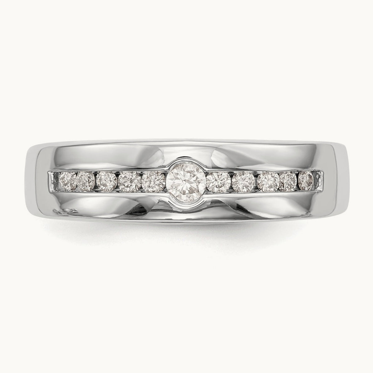 Diamond Men's Band, 0.25 ct tw — 14K White Gold