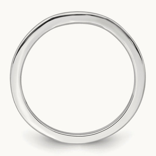 Contoured Band, 14K White Gold