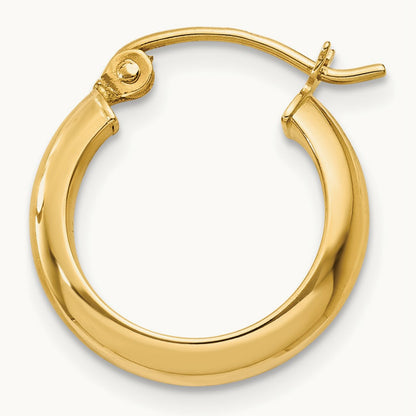 Single 14k Round Tube Hoop Earring