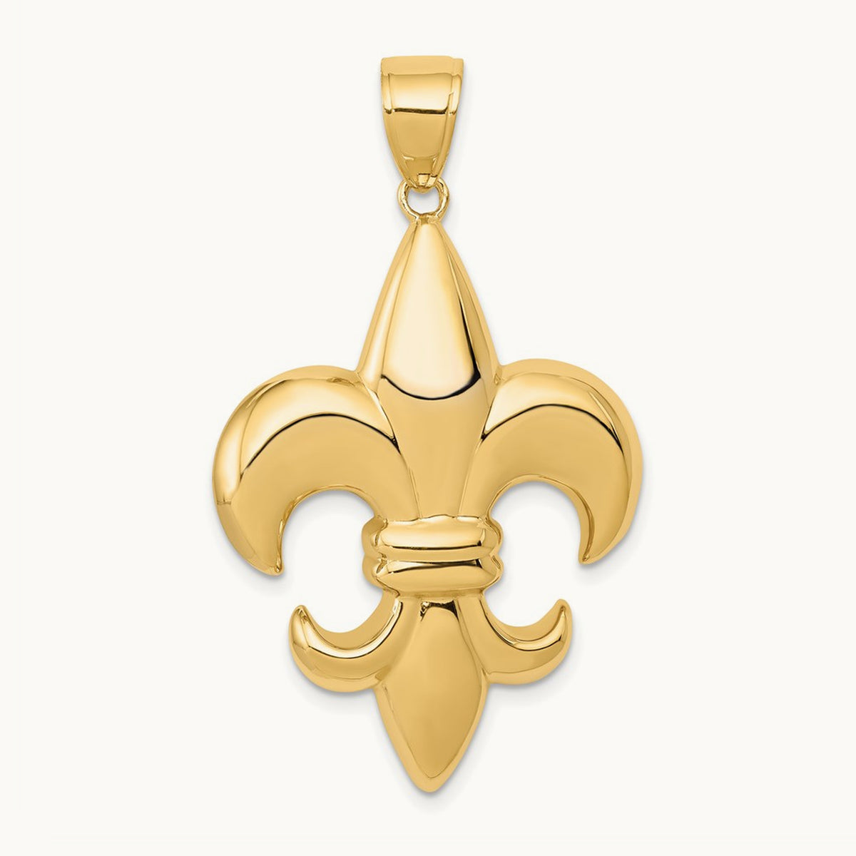 Large Fleur-De-Lis Pendant, 14K