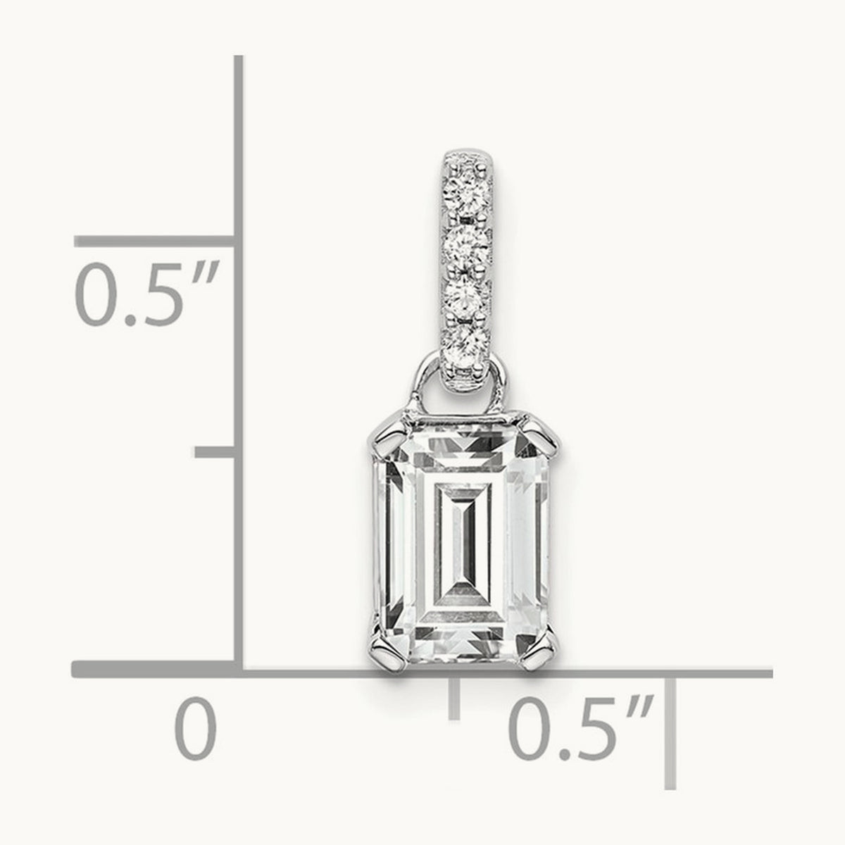 Topaz and Diamond Pendant — 14K White Gold