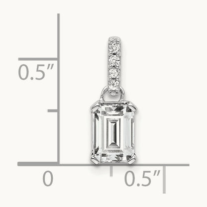 Topaz and Diamond Pendant — 14K White Gold