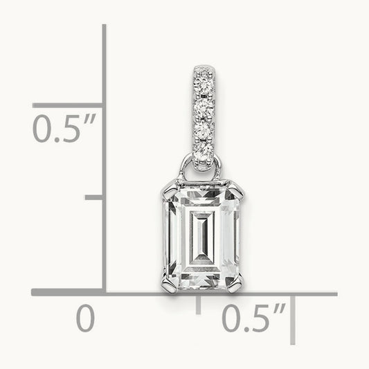 Topaz and Diamond Pendant — 14K White Gold