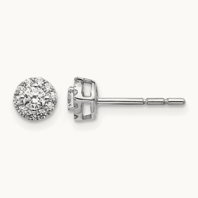 Cluster Post Earrings, 0.25-0.50 ct tw Lab-Grown Diamond — 1/3 ct, VS/SI (Great), 14K White Gold