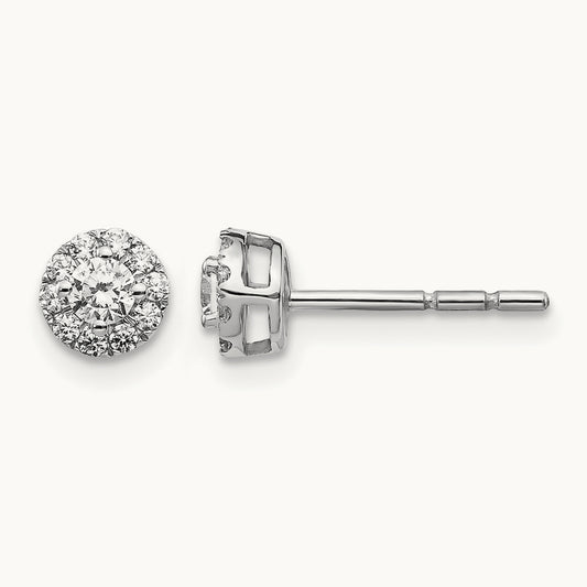 Cluster Post Earrings, 0.25-0.50 ct tw Lab-Grown Diamond — 1/3 ct, VS/SI (Great), 14K White Gold