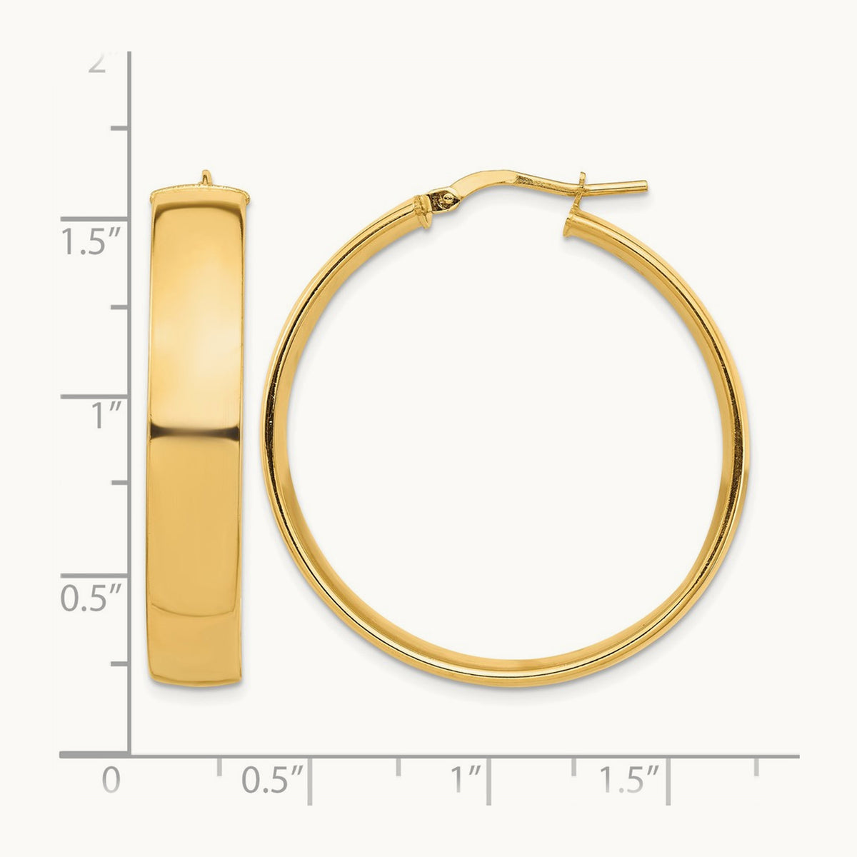 High Polished Hoop Earrings — 14K Yellow Gold