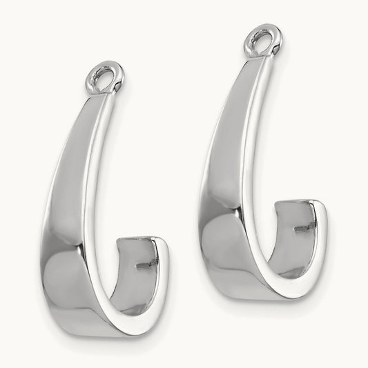 J Hoop Earrings Jackets, 14K White Gold