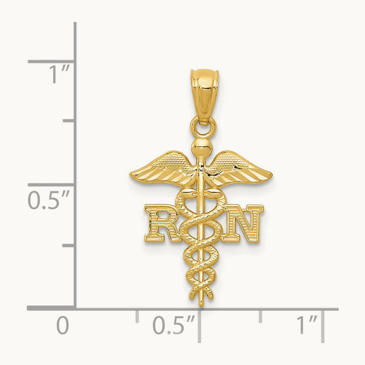 Diamond-cut Polished RN Nurse Pendant — photo set