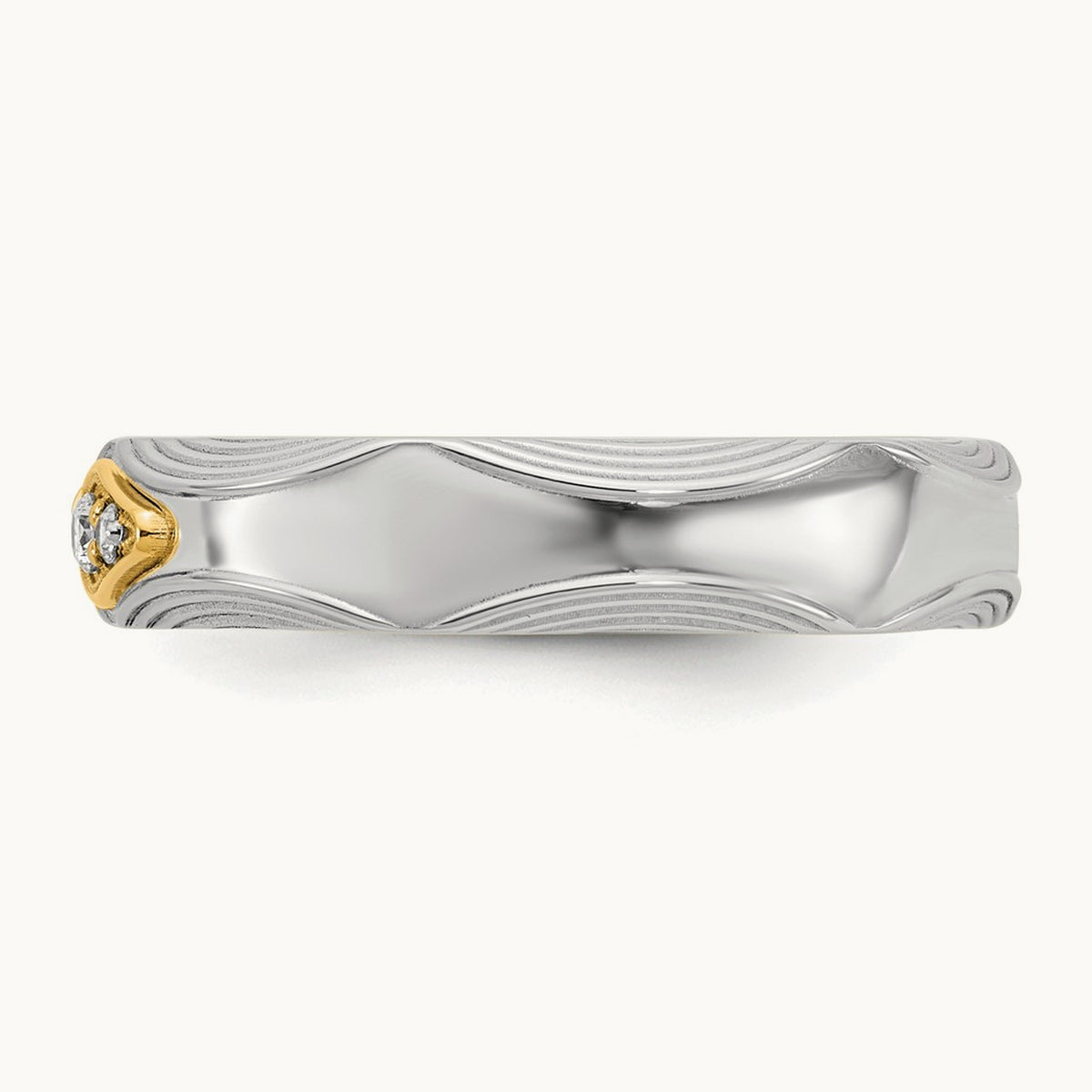 14ktt IB Goodman Mens Complete 3-Stone 1/15ct Diamond Ring