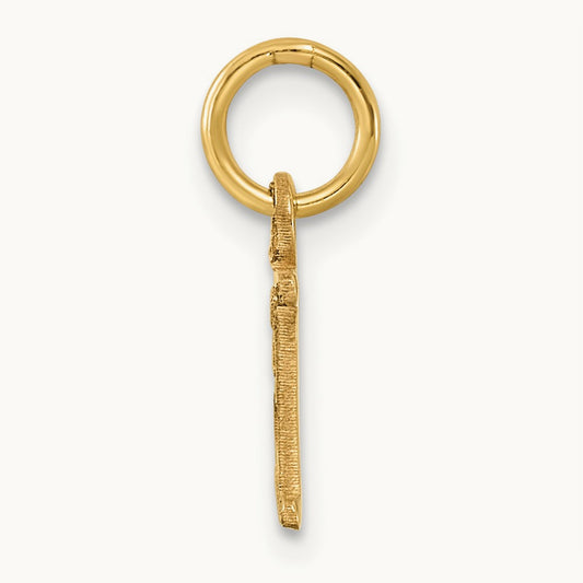 Cutout Letter B Initial Pendant, 14K Yellow Gold