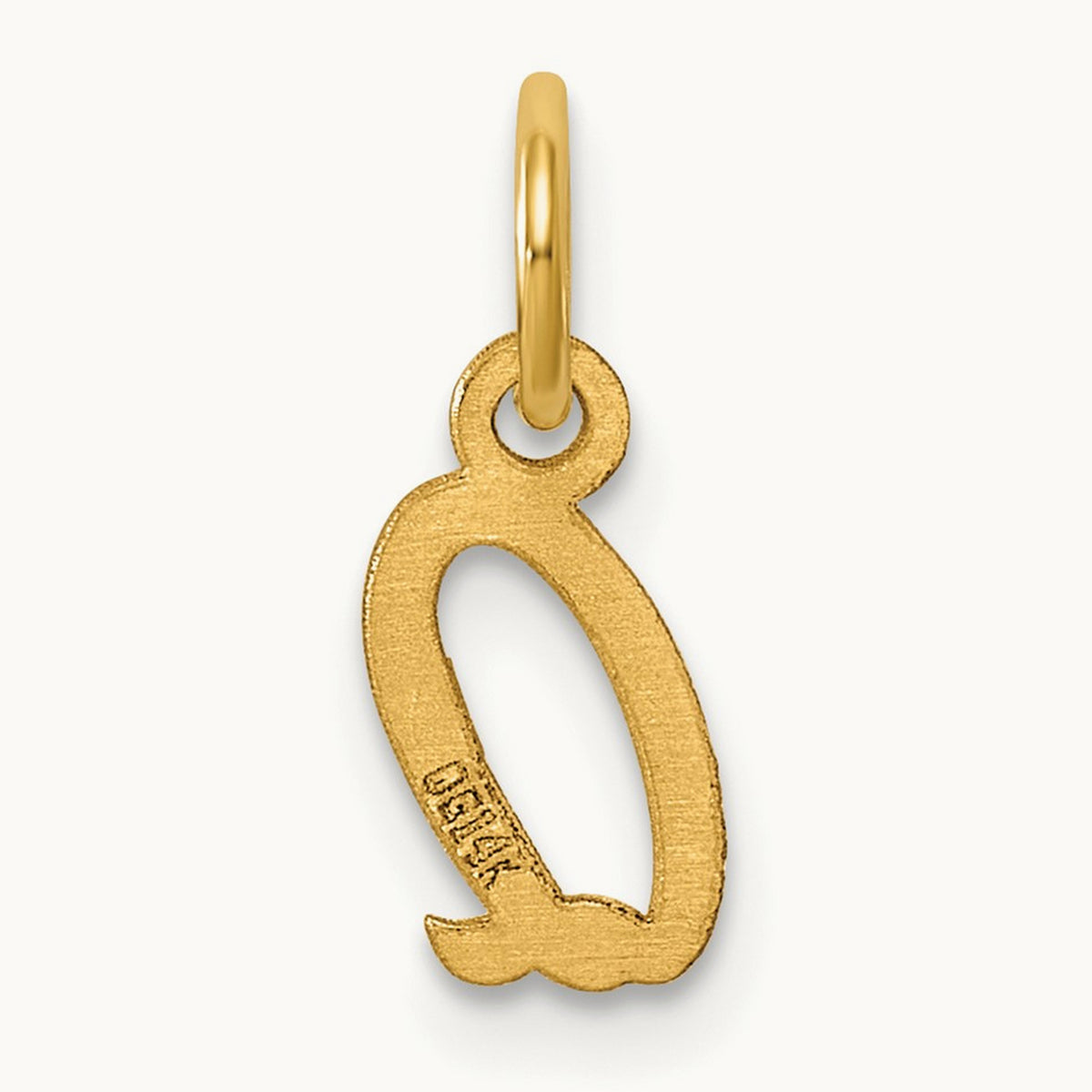 Small Script Letter Q Initial Charm, 14K