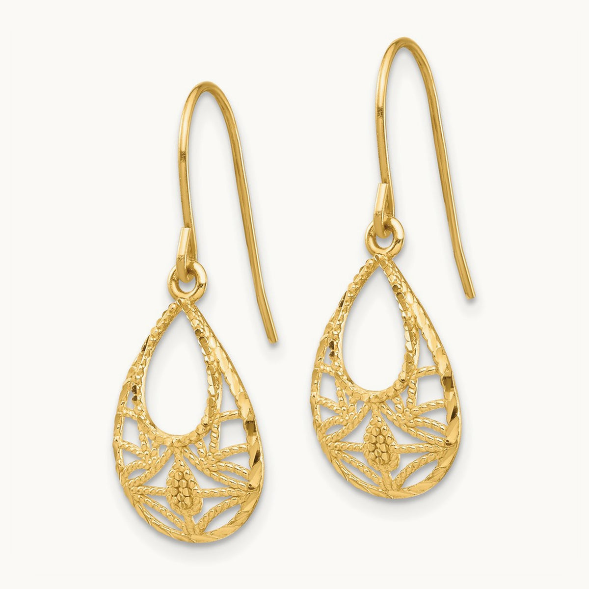 Diamond-cut Dangle Earrings — photo set