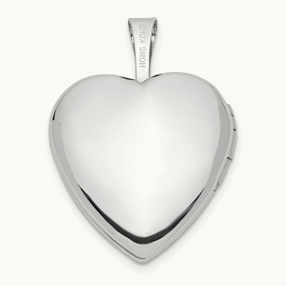 Satin I LOVE YOU Heart Locket, 16mm, 14K White Gold