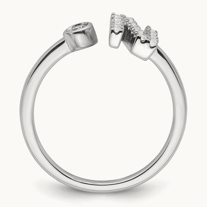 Initial N Adjustable Ring, 0.20 ct tw Lab-Grown Diamond