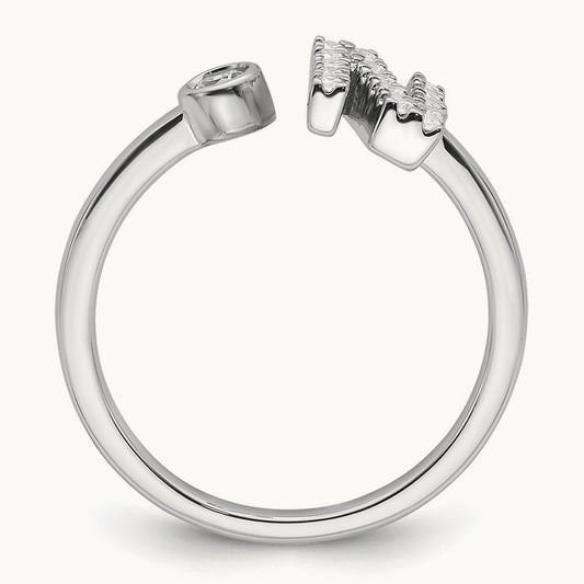 Initial N Adjustable Ring, 0.20 ct tw Lab-Grown Diamond