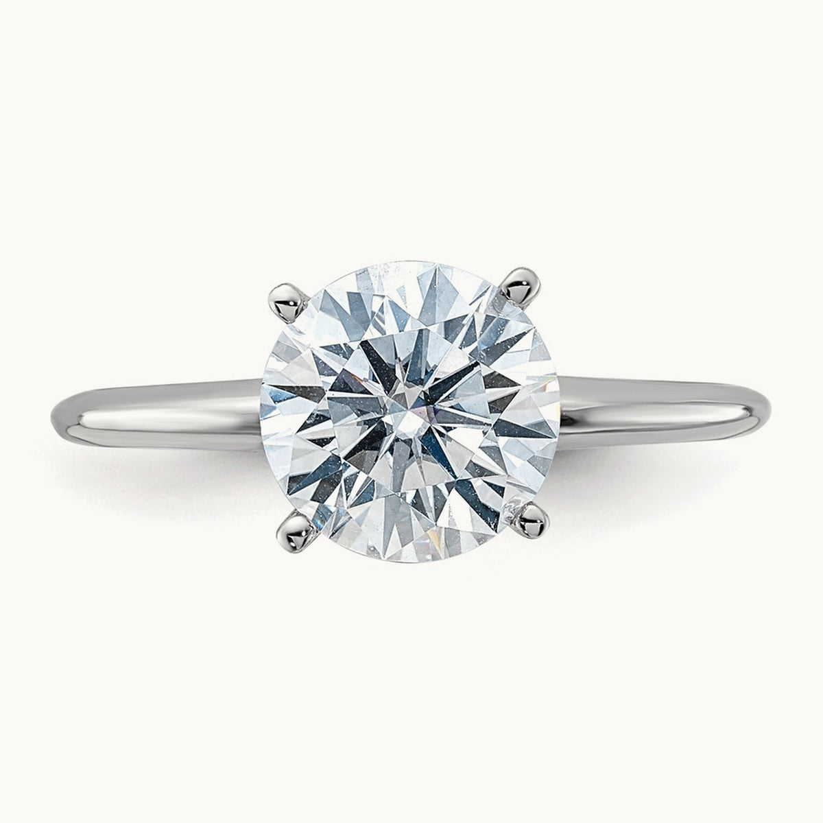 Round Solitaire Engagement Ring, 2.00 ct tw Lab-Grown Diamond — 14K White Gold