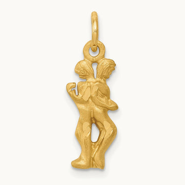 Satin Diamond-cut Gemini Zodiac Charm — photo set