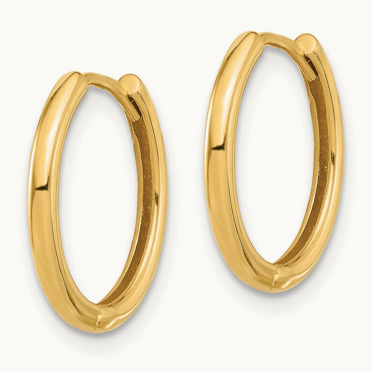Polished Hinged Hoop Earrings, 14K