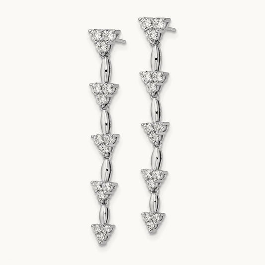 Dangle Cluster Post Earrings, 1.00 ct tw Lab-Grown Diamond