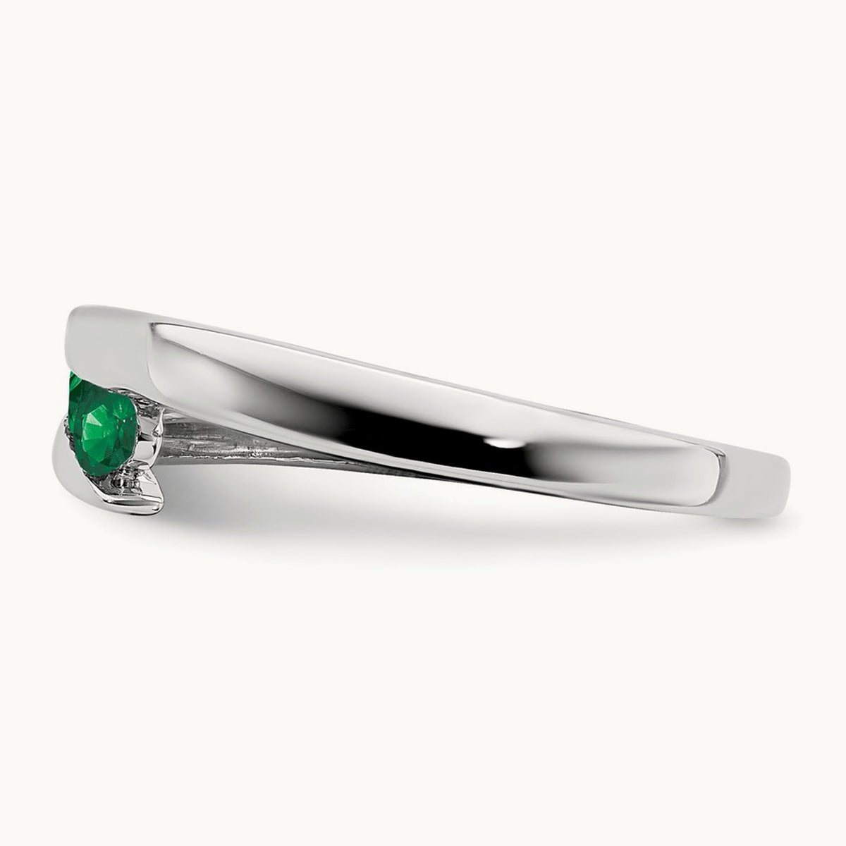 Emerald 4-stone Ring — 14K White Gold, 7