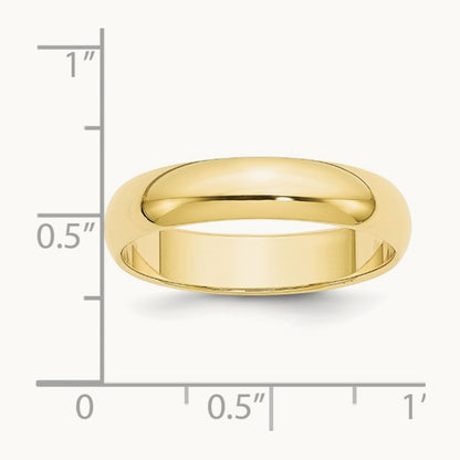 Half Round Band, 5mm, 10K Yellow Gold