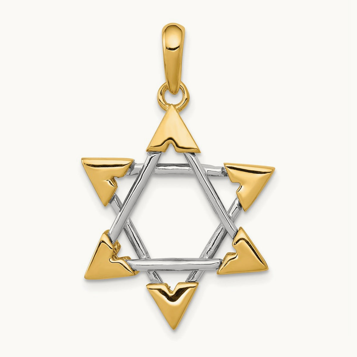 Star of David Pendant, 14K Two-tone