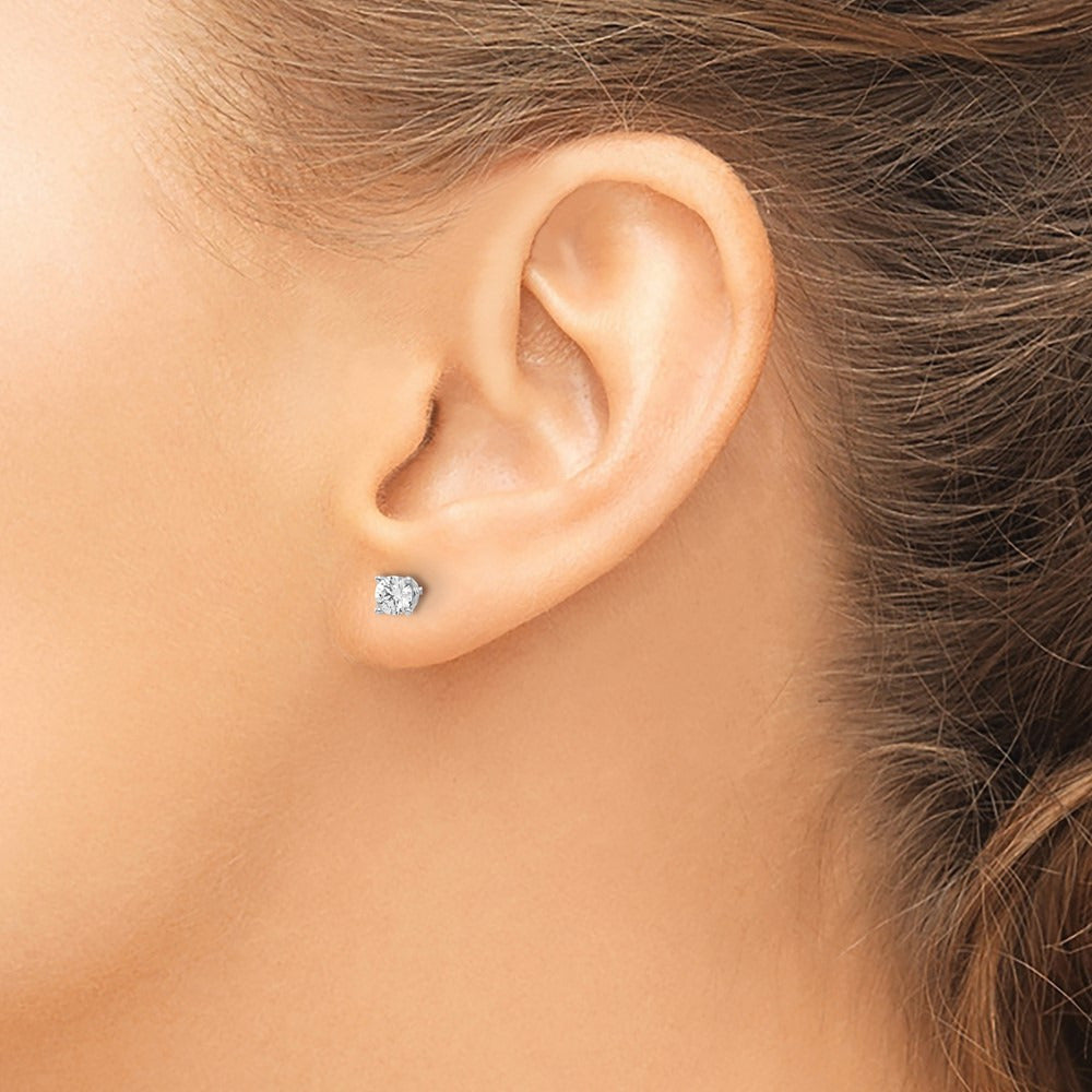 Round Diamond Stud Earrings — 14K White Gold, 0.44 ct tw